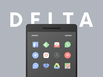 Delta Icons android customization homescreen icon pack icons illustration ios pastel sketch ui