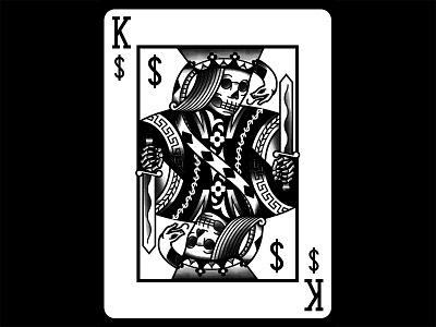 Greed blackwork dark illustration king playing card snake tattoo traditional