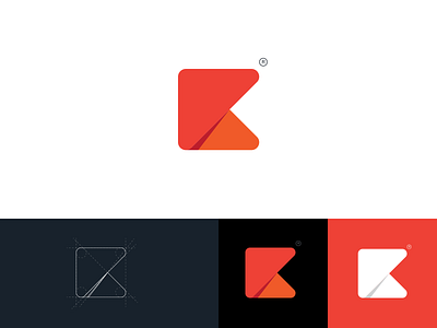 K - Logo abstract animation branding design icon illustration logo logo design luxury motif motion graphic orange professional logo red symbol typography ui vector webdesign