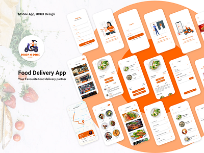 Drop N Dine - Food Delivery Mobile App androidui app delivery app design food food delivery app ios ios app mobile app mobile ui online food delivery app ui ui ux design uidesign ux ux study