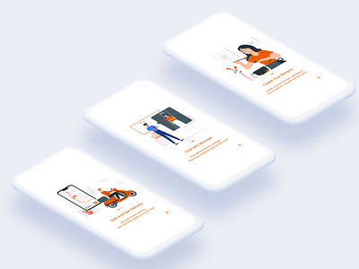 Onboarding- Food Delivery App UI Design android ui app branding design food delivery app ios app mobile ui on boarding onboarding onboarding ui ui uidesign ux walkthrough welcome screens