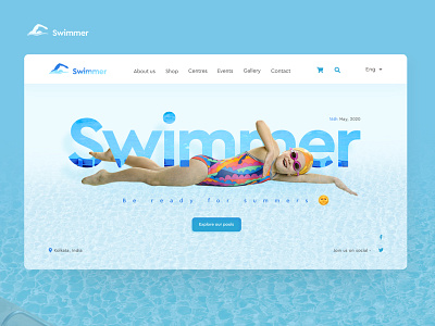 Swimmer Web UI design pool swimmer swimmer website swimming swimming pool ui ui ux uidesign web design web ui website design