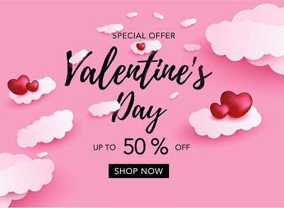 Valentine's day 14 background day design fashion february flyer gift greeting happy heart love offer papercut pattern pink poster template vector voucher