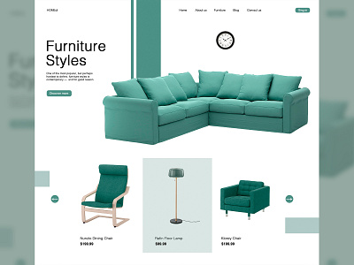 Design Furniture Landing Page background branding computer design freelance illustration landing laptop page ui vector