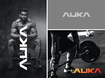 AUKA abstract logo athlete branding fitness health icon logo minimal minimalist logo modern logo sports