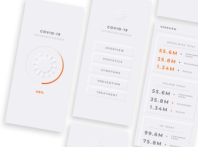 Covid-19 App app design covid 19 neumorphic design neumorphism ui