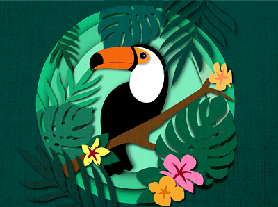 Toucan bird 2d illustration adobe illustrator animal art artist artwork background design digital art digital illustration drawing illustration vector vector art