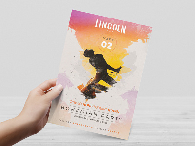 Афиша для Lincoln Bar design flyer typography афиша