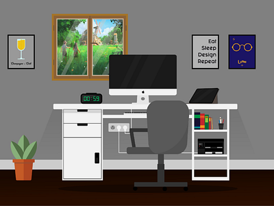 Workspace - An illustration illustration workspace