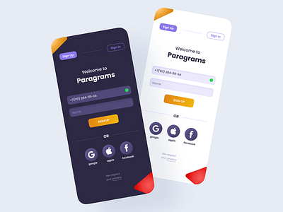 Sign Up Screen app authorization challenge clean collectui concept daily dark theme design log in login sign in sign up signin signup ui ux