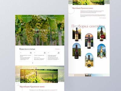 Massandra wine main page first concept concept design ui ux