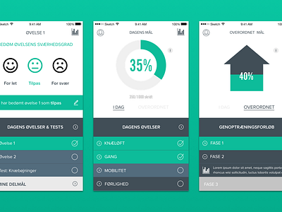 Dashboard wireframes app dashboard mobile rehab training workout
