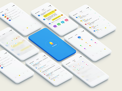 VANSSE app blue clean color contact interface mobile simple social ui white yellow