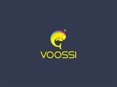 Voossi logo color colourful logo red whale yellow