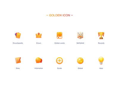 Golden Icon golden gradient icon light mobile skeuomorph ui yellow