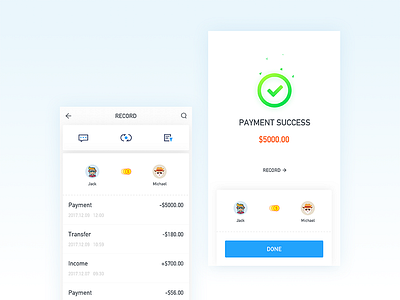 Pay app clean design simple success