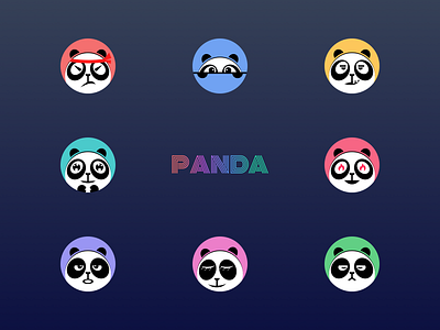 PANDA animal avatar colourful panda