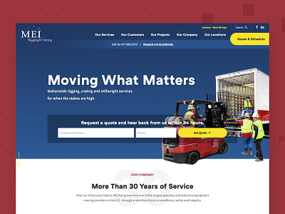 Rigging & Crating Site business construction homepage machinery service services web web design website
