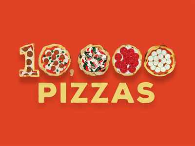 Pizzas food illustration pizza restaurant typography