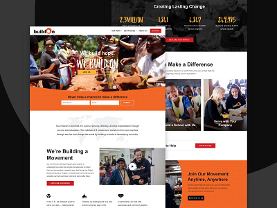 buildOn homepage non profit non profit nonprofit video web web design website