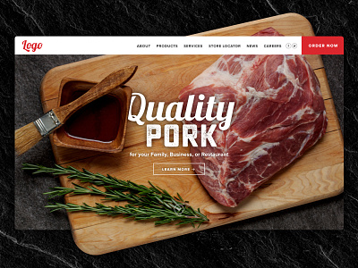 Pork Hero banner food hero homepage meat photography web website