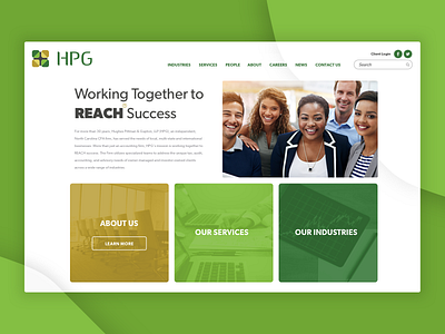 HPG homepage law services web design website