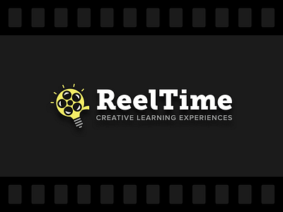 ReelTime Logo bulb education film learning logo movie