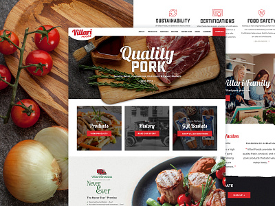 Villari Foods ecommerce food photography pork recipes web