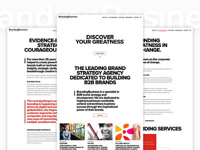 BrandingBusiness bold branding clean homepage typography web website white space