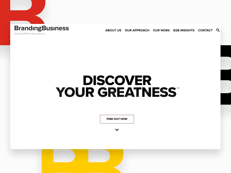 BrandingBusiness bold branding clean homepage typography web design white space