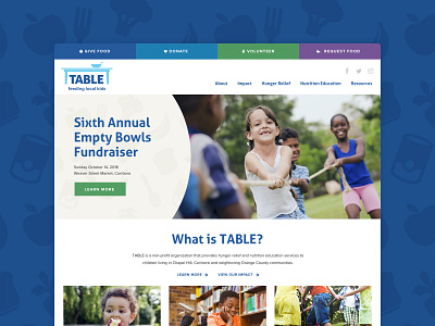 TABLE homepage non profit nonprofit pattern web web design