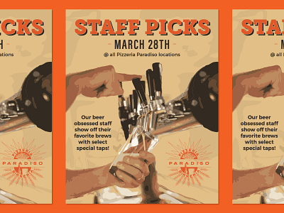 Staff Picks beer design flyer graphic design print restaurant