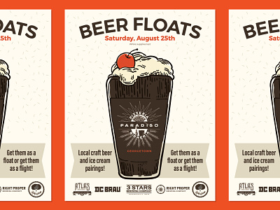 Beer Floats beer design flyer graphic design ice cream print stout