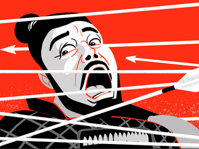 Toshiro Mifune in THRONE OF BLOOD (1957) animation graphic design illustration motion graphics