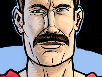 Superman with Mustache Drawing