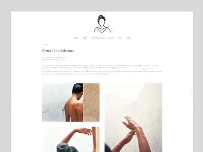Website design for Rupi Kaur artist branding clean contemporary design poetry simple ui web design website