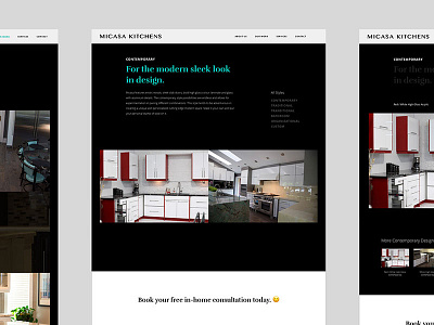 Micasa Kitchens Website branding clean contemporary design modern portfolio semplice ui website wordpress