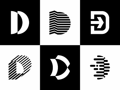 D Mark explorations abstract branding brandmark d experiment graphic design icon identity illustration logo logomark logotype mark modern research shapes simple symbol tech vector