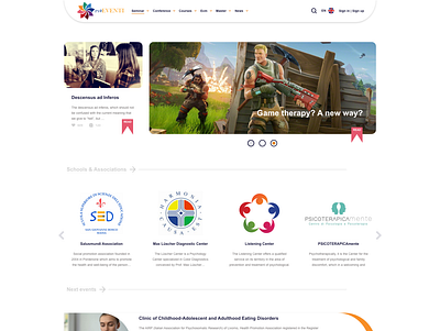 Restyling of Website of Psyeventi design flat minimal ui ux web website