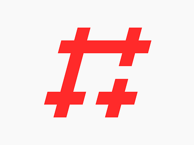 Hashtag + Plus Logo