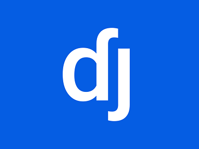 d + j Logo branding design dj flat icon letter logo logo minimal type