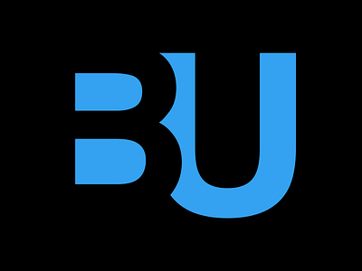 B + U Logo b logo branding design flat icon l logo logo minimal negative space