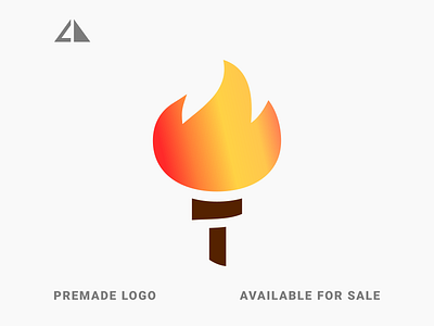 Torch Logo branding design flat geometry icon logo minimal torch torch logo