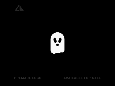 Ghost Logo branding design geometry ghost icon logo minimal