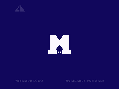 House + M Logo branding design flat geometric design geometry house icon letter logo logo minimal monogram logo