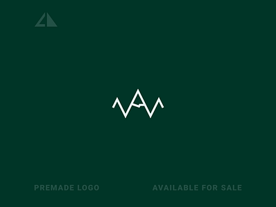 Mountain + W Logo branding design flat geometry icon logo minimal mountain