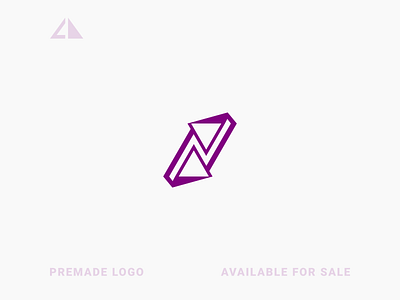 N Logo branding design flat geometric design geometry icon letter logo logo minimal monogram logo