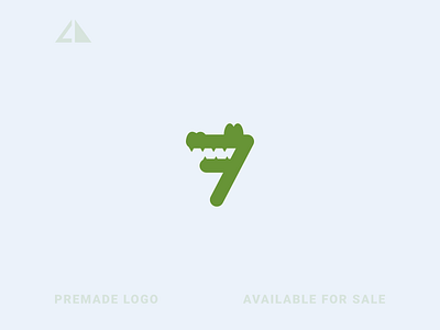 Alligator + 7 Logo alligator branding design flat geometric design geometry icon logo minimal