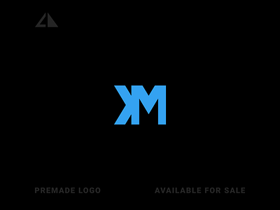 KM Logo branding design flat icon km logo logo minimal