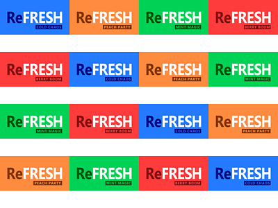 ReFresh - flavours 2 brand branding chewing gum design flat geometry icon logo minimal refresh vector